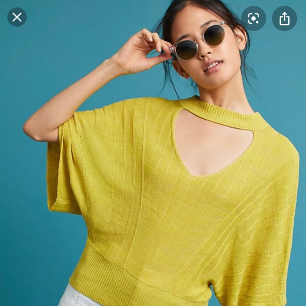 Anthropologie knitted and knotted keyhole top